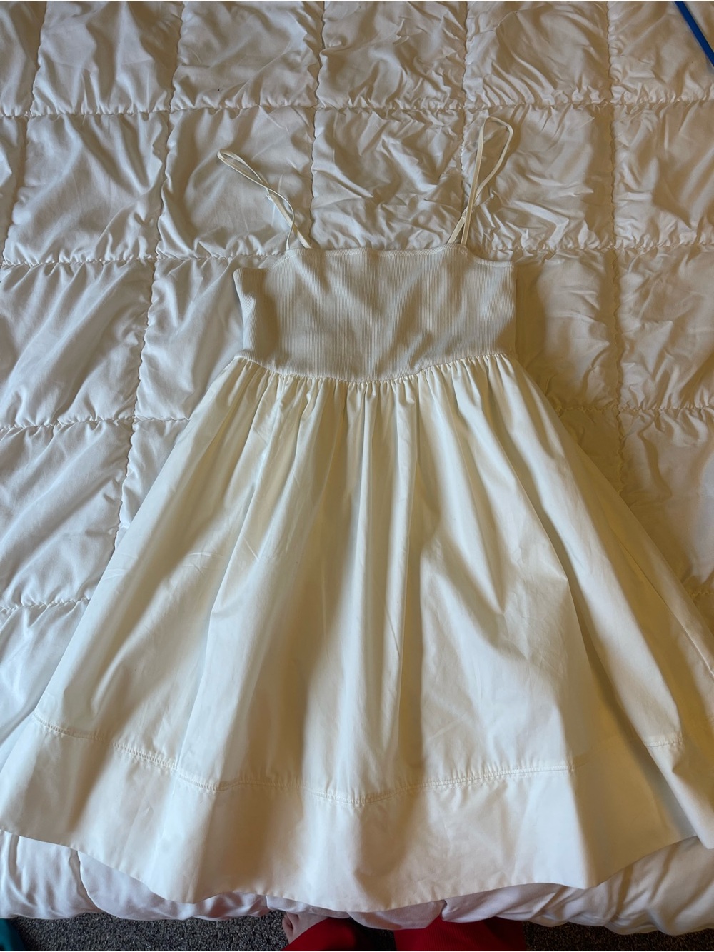 Women's Cream Spaghetti-Strap Sundress